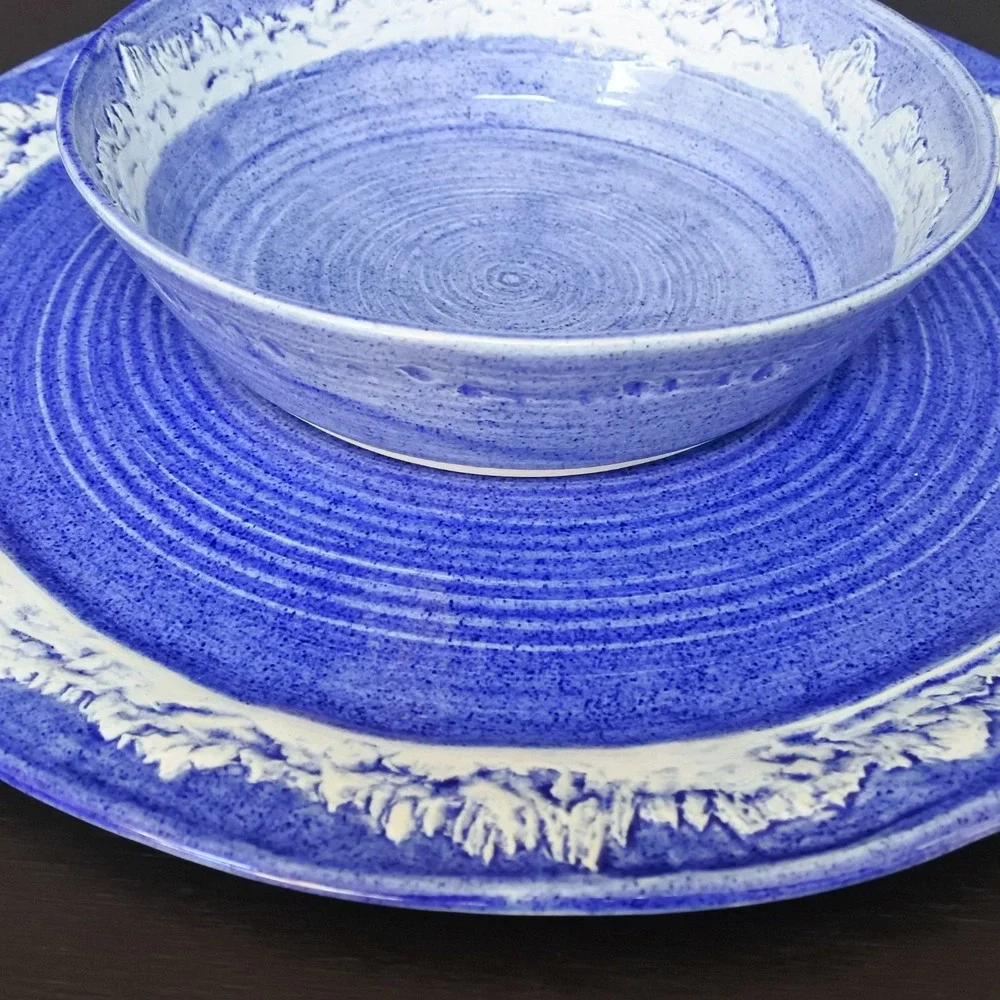 TT Pottery Designs Sierra Mountains Mammoth Lakes Art Pottery Bowl & Platter